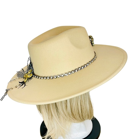 CUSTOM MADE: “Step Aside Darling, GG’s Here!” Camel and Diamond Big Wide Brim - Picture 7 of 9